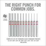 Real Avid Accu-Punch® 11-Piece Standard Pin Punch Set